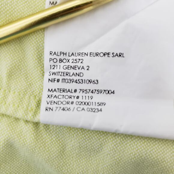 Club Monaco Oxford Shirt Men L Slim fit Button down Long Sleeve Yellow Solid - Picture 13 of 14